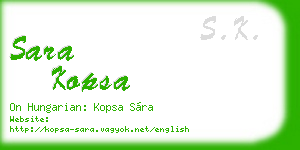 sara kopsa business card